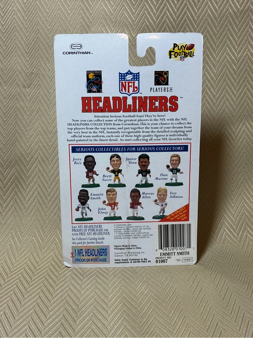 NFL Headliners Emmitt Smith Dallas Cowboys mini figure